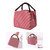Lunch Box Bag Portable Large Capacity Foldable Insulated Picnic Bag for Travel Work Red Striped