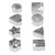 24Pcs Biscuit Mold Set Stainless Steel Mini Cookie Cutter Metal Fondant Cutter Geometric Shape for Cake Snack