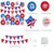 22 Pcs Patriotic Red Blue White Party Decoration Set Patriotic Banner Flags Balloons for 4th of July Independence Day Memorial Day Party Decoration