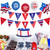 22 Pcs Patriotic Red Blue White Party Decoration Set Patriotic Banner Flags Balloons for 4th of July Independence Day Memorial Day Party Decoration