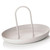 Serving Tray Metal Round Portable Table Top Storage Tray Simple Modern Style with Handle Grey