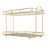 2 Tier Bathroom Shelf Countertop Standing Shelf with Partition Cosmetic Storage Rack Holder Gold Large 31x31.5cm