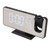 FM Radio LED Digital Smart Alarm Clock LED Digital Projection Alarm Clock for Bedroom Bedside Black Body Black Character