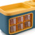 Seasoning Bottle Storage Box Multifunctional Double Layer Kitchen Seasoning Bottle Spice Organizer Knife Spoon Utensil Holder Blue