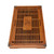 Chinese Style Kongfu Tea Tray Wooden Teaboard Drainage Water Storage Serving Tray Orchid Pattern Yellow
