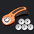 45mm Round Manual Blades Rotary Broach Fabric Cutter Sewing Tool with Safety Lock for Quilting Craft Cloth Leather Paper with 5pcs Replacement Blades