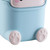 Desktop Trash Can Plastic Mini Lovely Living Room Dining Table Wastebasket with Lid for Home Light Blue Little Elk