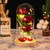 Glass Dome Rose Ornament LED Strip Light Blessing Romantic Glass Cover Artificial Flowers for Girlfriend