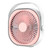 Small Desk Fan 6 Inch Quiet Mini Portable USB Rechargeable Desktop Fan for Home and Office Pink