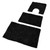 3PCS/Set Bathroom Rug Soft Anti Slip Floor Carpet Bathtub Mat Toilet Mat for Home Bathroom DecorBlack