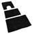 3PCS/Set Bathroom Rug Soft Anti Slip Floor Carpet Bathtub Mat Toilet Mat for Home Bathroom DecorBlack