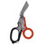 Emergency Response Shears Foldable Shear with Ring Cutter Glass Breaker Latching Function For Indoor Outdoor Black Orange