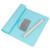 3Pcs Food Grade Silicone Kneading Dough Set Dough Mat Dough Scraper Rolling Pin with ScaleBlue Small Size