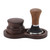 Coffee Hammer Tamping Kit Walnut Stainless Steel Tamper Distributor Set with Universal Base for Kitchen 58mm/2.3in