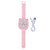 Cartoon Watch Fan USB Charging Plastic Wrist Fan Wireless Mini Watch Fan with Detachable Strap Fan for Kids for OutdoorPink Pig