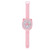 Cartoon Watch Fan USB Charging Plastic Wrist Fan Wireless Mini Watch Fan with Detachable Strap Fan for Kids for OutdoorPink Pig