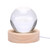 3D Crystal Ball Night Light Inner Carved Luminous Glass Ball Ornament with Wooden Base for Home Decor