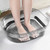 Portable Washing Basin Rectangular Washtub Deep Water Basin Thickened Plastic Foot Soaking Tub for Home Dormitory Transparent Gray (With Hook) 22L