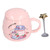 450ml Ceramic Coffee Cup Cute Tea Mug with Lid Spoon for Office Home Holiday GiftsStrawberry Pattern