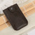 Aluminum Leather ID Card Holder Business Credit Card Protector Case Pocket Purse(Coffee)