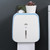 Wall Mounted Tissue Box Holder Strong Bearing Tissue Dispenser with Transparent Viewing Window for Home Bathroom Blue