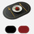 2Pcs Leather Oval Dining Food Mat Oil Proof Insulation Restaurant Table Home Hotel Non Slip Bowl Pad Placemat Black
