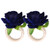 2PCS/Bag Simulation Flower Napkin Rings Modern Napkin Holder Table Decorations for WeddingDark Blue