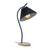 Table Lamp with Cloth Pleated Lampshade Metal Modern Nightstand Bedside Lamp for Bedroom Living Room Black