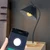 Table Lamp with Cloth Pleated Lampshade Metal Modern Nightstand Bedside Lamp for Bedroom Living Room Black