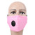 2Pcs Anti Dust Haze Ear Hanging Unisex Mouth Muffle Adult Mouth Cover with Breathing Valve(Rose Red Pink )