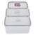 3Pcs/Set Airtight Food Storage Box Transparent Vacuum Seal Food Storage Container with Locking Lid