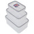 3Pcs/Set Airtight Food Storage Box Transparent Vacuum Seal Food Storage Container with Locking Lid