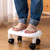 Low Roller Seating PU Surface Plastic Structure Movable Universal Wheels Stool for Living Room Baby Room White