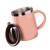 304 Stainless Steel Coffee Cup with Lid Cute Drop Resistant Drinking Mug for Office Home Pink 420ml