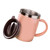 304 Stainless Steel Coffee Cup with Lid Cute Drop Resistant Drinking Mug for Office Home Pink 420ml