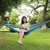 Portable Camping Travel Single Hammock Hanging Bed with Tree Strap (Gray   Blue)