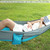 Portable Camping Travel Single Hammock Hanging Bed with Tree Strap (Gray   Blue)
