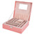 PU Leather Two-Layer Square Jewelry Box Organizer Display Storage(Pink)