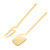 Gold Shovel Shaped Spoon Fork Long Handle Ice Cream Coffee Spoon Fork Tableware