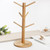 Bamboo Mug Rack Tree Storage Rack 6 Hooks Removable Tea Cup Holder Organizer