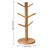 Bamboo Mug Rack Tree Storage Rack 6 Hooks Removable Tea Cup Holder Organizer