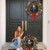 Christmas Wreath with Jesus Red Berry Pine Cone Nativity Scene LED Lights String Wreath Mixed Holiday Decorations