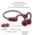 Bone Conduction Open Ear Bluetooth Sport Headphones IP68 Waterproof Wireless Lightweight Earphones for Workouts Running Swimming 16GB Red