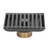 Floor Drain Stainless Steel Copper Gray Quadrangular Large Displacement Draining Tool for Bathroom Toilet Balcony