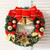 20 Inch Christmas Wreath With Bow Knot Bell Balls Merry Christmas Hanging Garland Artificial Wreath for Front Door Wall Party Decoration