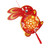 DIY Lantern Rabbit Shaped Hanging Lantern for Spring Festival Lantern Festival with Light Battery Powered for Kids Auspicious Red
