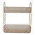 Double Layer Makeup Stand Modern Light Luxury 2 Tier Makeup Shelf Organizer for Brushes Eyeshadow Lotions Lipstick Nail Polish Jewelry Amber Yellow