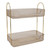 Double Layer Makeup Stand Modern Light Luxury 2 Tier Makeup Shelf Organizer for Brushes Eyeshadow Lotions Lipstick Nail Polish Jewelry Amber Yellow