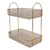 Double Layer Makeup Stand Modern Light Luxury 2 Tier Makeup Shelf Organizer for Brushes Eyeshadow Lotions Lipstick Nail Polish Jewelry Amber Yellow