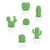 6PCS Cute Succulent Plant Magnetic Refrigerator Magnets Refrigerator Stickers Home Decor